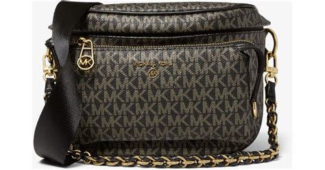 michael kors slater medium printed logo sling pack|michael kors slater bag review.